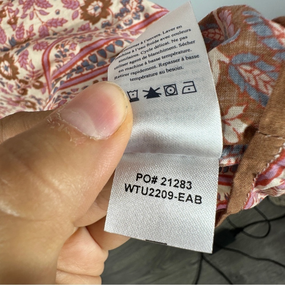 NWT Faherty Pink Floral Boho Lightweight Blouse sz M - Picture 7 of 10